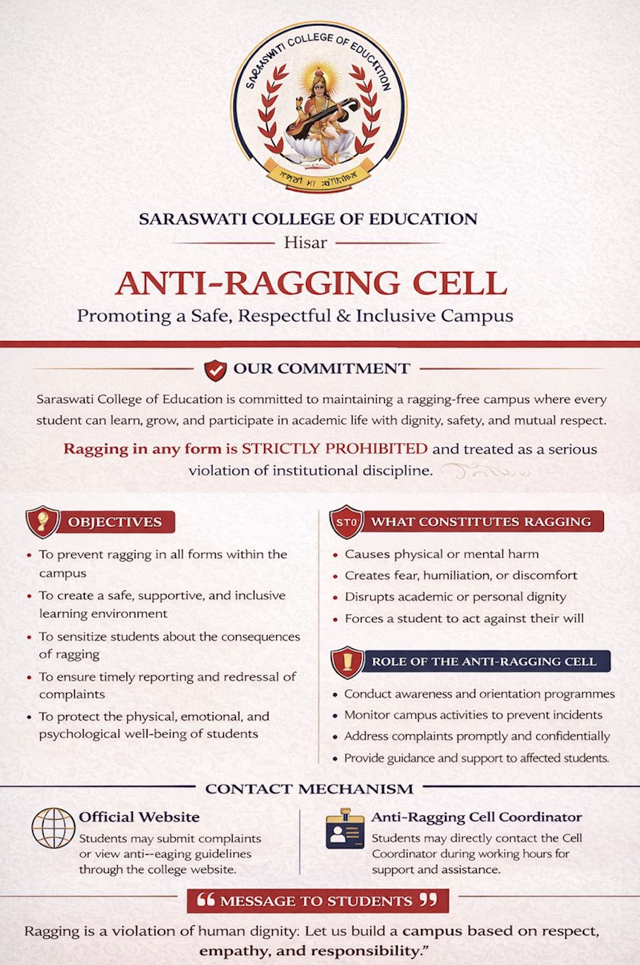 Anti Ragging Poster